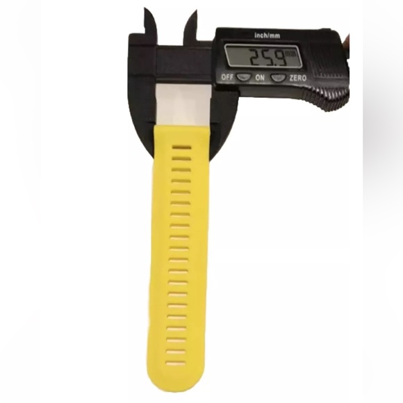 Watch Band 25mm Yellow Blk Silicone Rubber Replacement Nixon 51-30 Strap Garmin - Picture 7 of 11